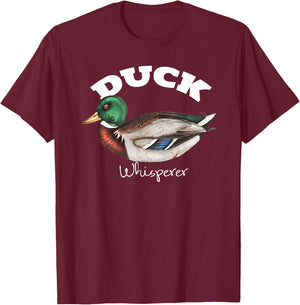 Duck Whisperer T Shirt Mallard Duck Shirt I love Ducks T-Shirt - T-Shirt | Maroon