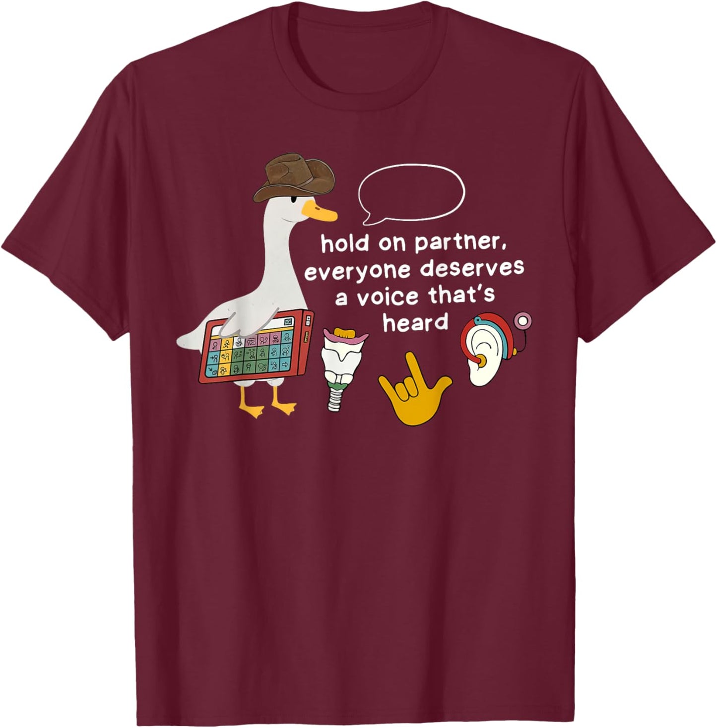 Cowboy Silly Goose SLP Western Speech Language Pathologist T-Shirt - T-Shirt | Maroon