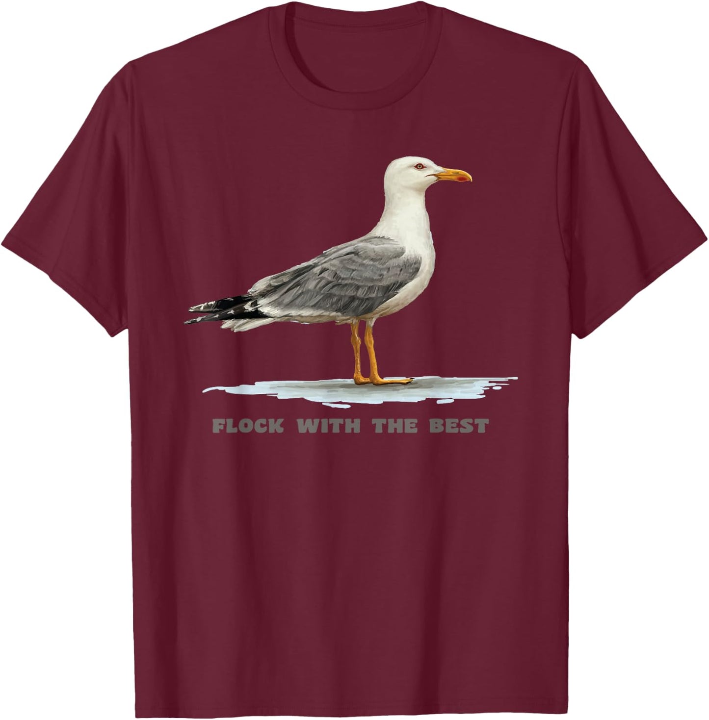 Flock With The Best - Seagull Beach Bird Men Women Girls Kids T-Shirt - T-Shirt | Maroon