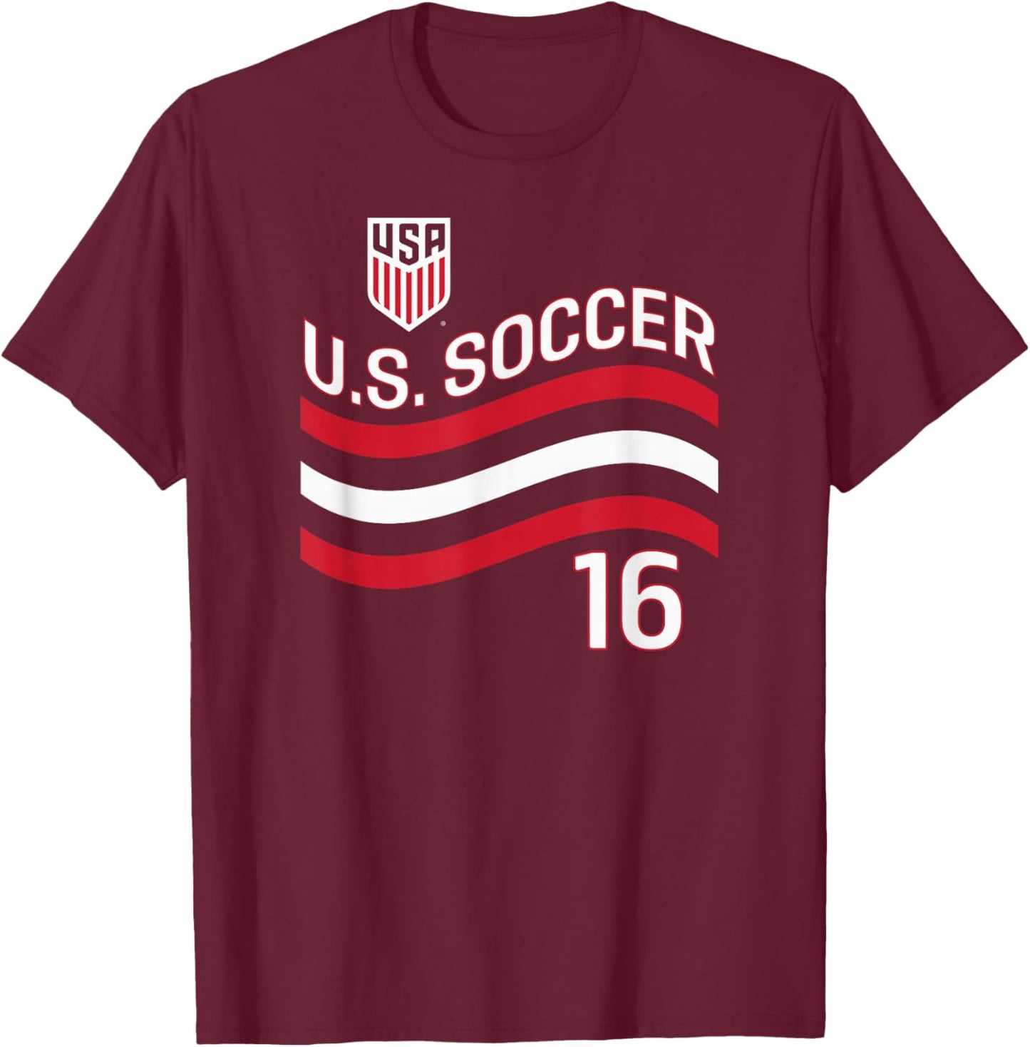 Alex Freeman 16 Navy USMNT Officially Licensed T-Shirt - T-Shirt | Maroon