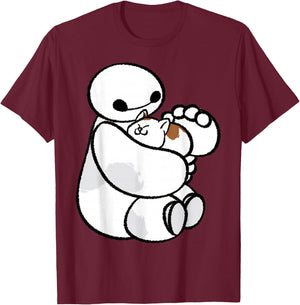 Disney Big Hero 6 Baymax Cat Cute Portrait T-Shirt - T-Shirt | Maroon