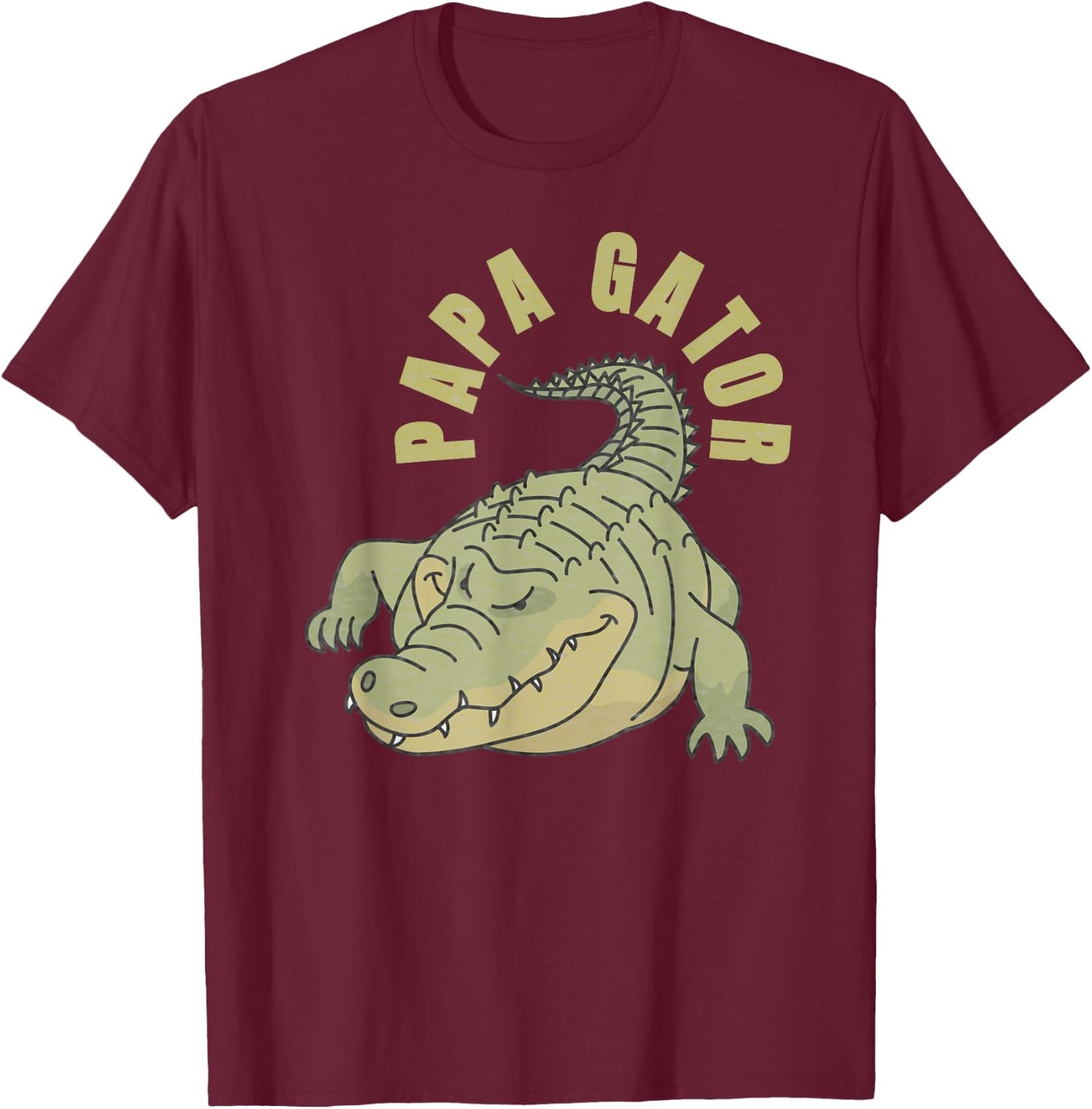 Vintage Papa Gator Shirt Alligators Father T-Shirt - T-Shirt | Maroon