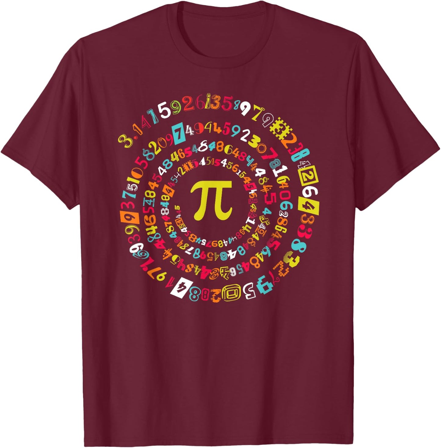 Funny Pi Day Shirt Spiral Pi Math for Pi Day 3.14 T-Shirt - T-Shirt | Maroon