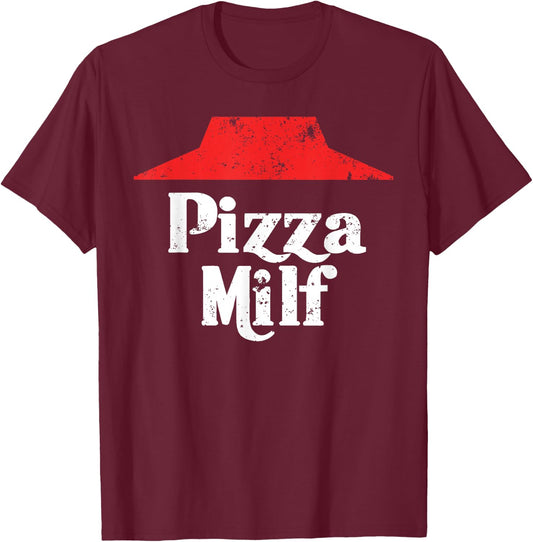 Pizza Hot Mom Hut Funny Carbo Load Deep Dish T-Shirt - T-Shirt | Maroon
