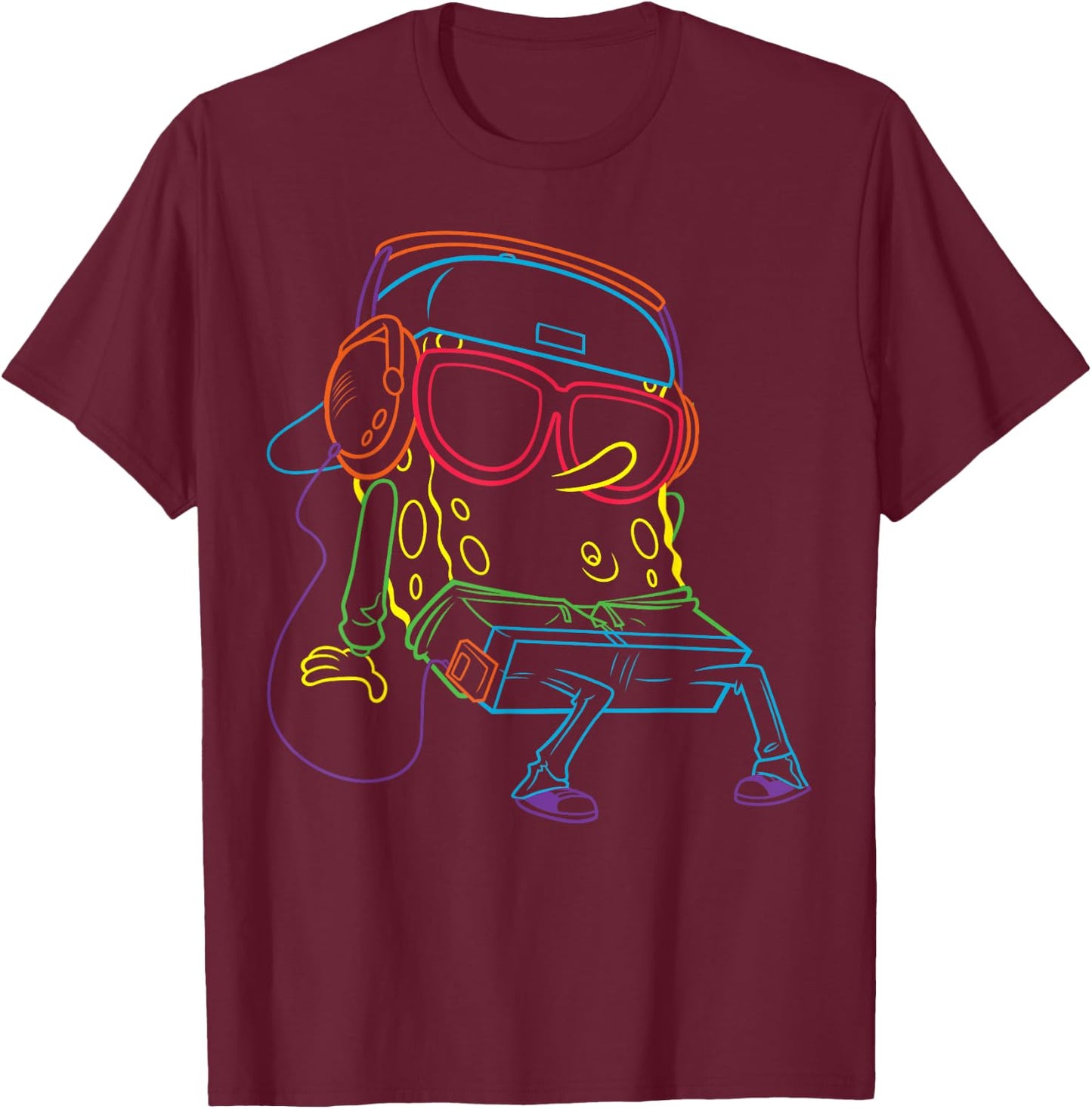 Spongebob SquarePants Hip Hop T-Shirt - T-Shirt | Maroon
