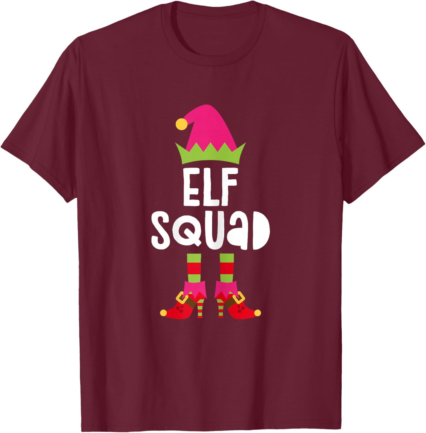 Elf Squad Shirt Matching Girl Christmas Elf Pajamas T-Shirt - T-Shirt | Maroon