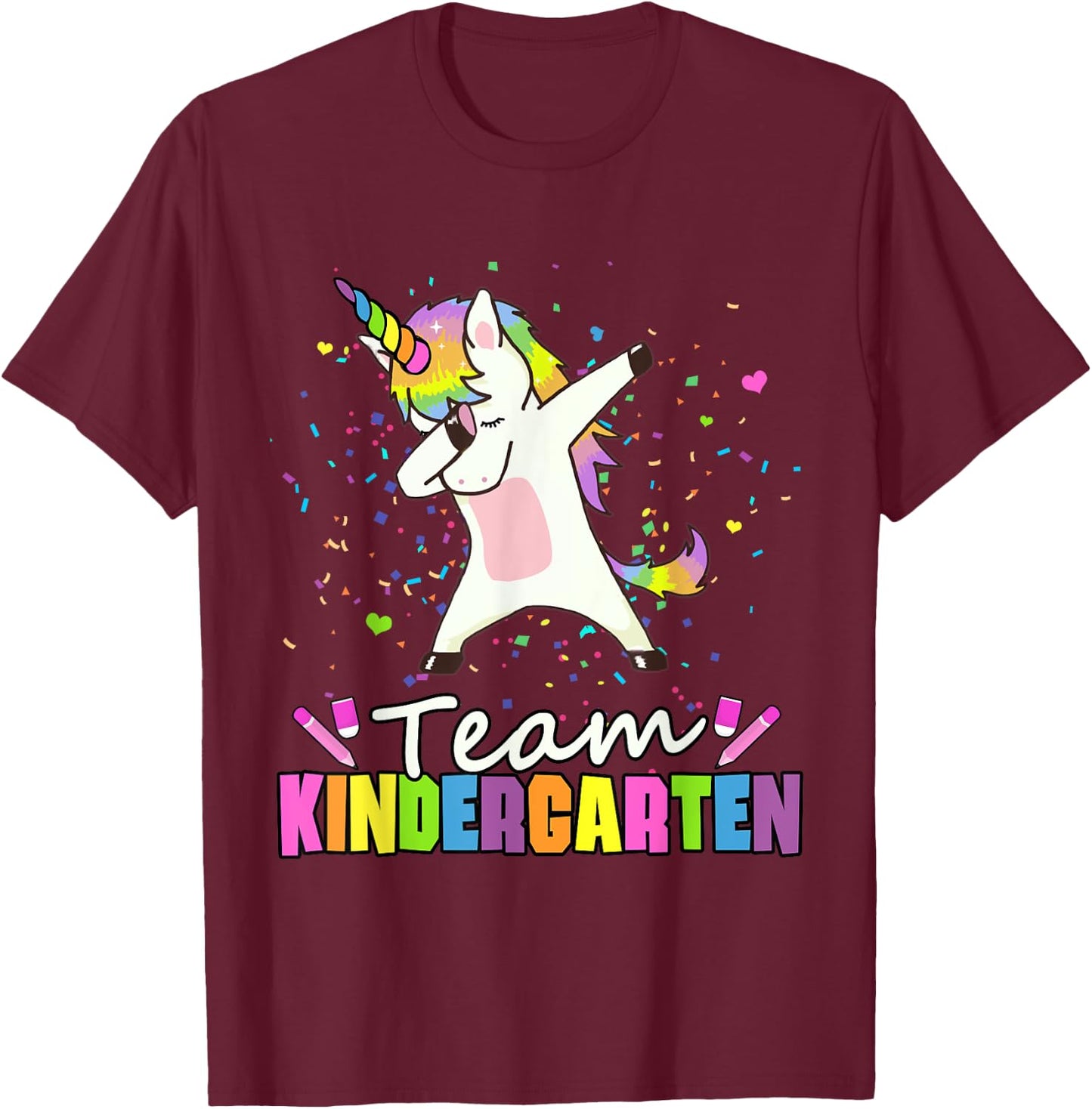 Team Kindergarten Unicorn Kinder Squad T-Shirt - T-Shirt | Maroon