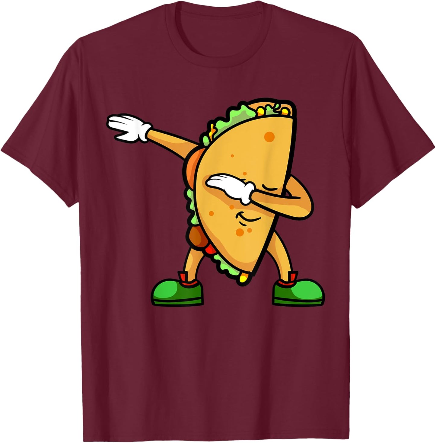 Funny Dabbing Taco Mexican Shirt | Cinco De Mayo Fiesta T-Shirt - T-Shirt | Maroon