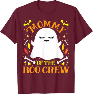 Mommy Boo Crew Ghost Matching Family Mom Halloween T-Shirt - T-Shirt | Maroon