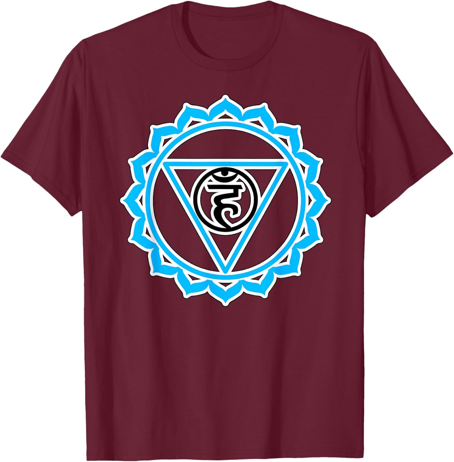 Yoga Veshuddha Throat Chakra Baby Blue Chakra T-Shirt - T-Shirt | Maroon
