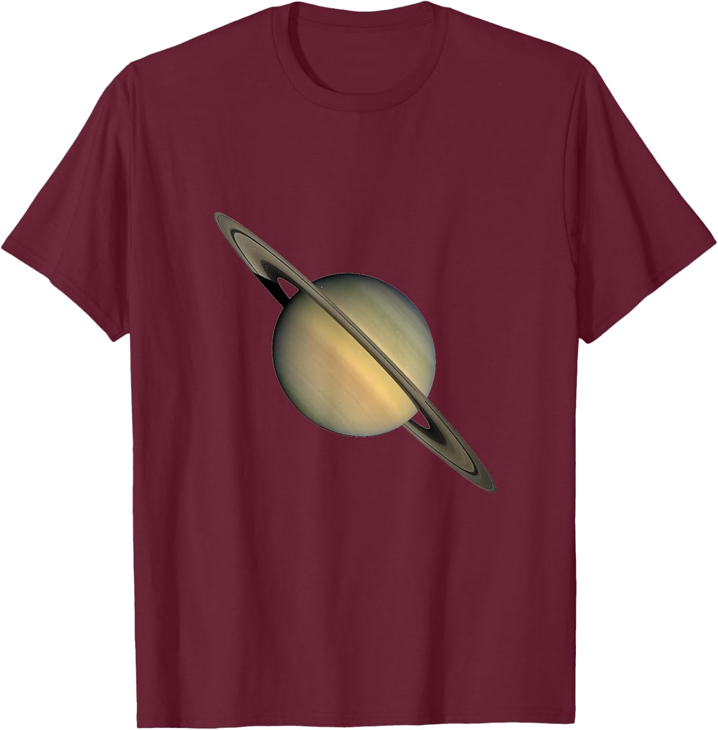 Saturn Print | Cool Space T Shirt T-Shirt - T-Shirt | Maroon