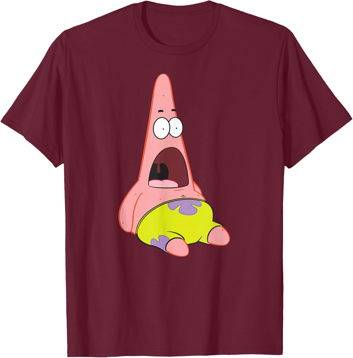 Spongebob Squarepants - Patrick Surprise Attack T-Shirt - T-Shirt | Maroon