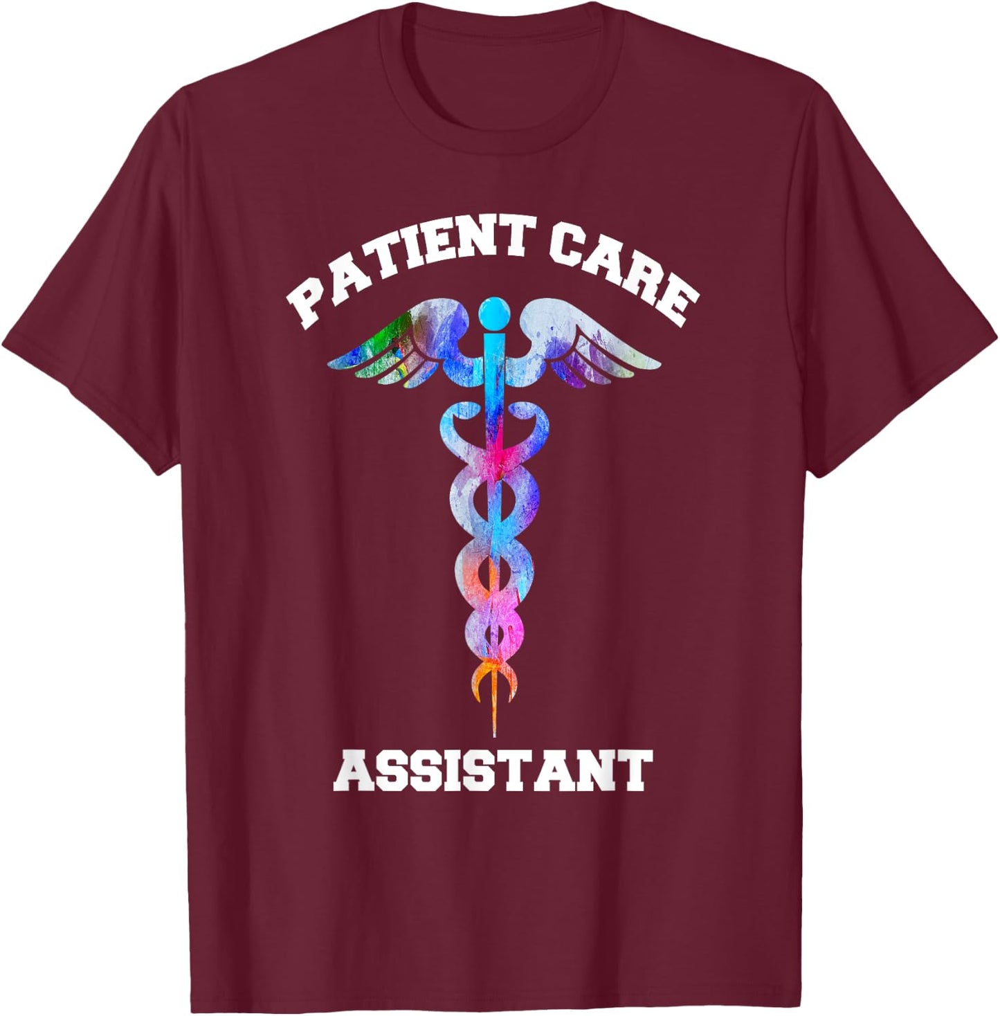 PCA Patient Care Assistant Medical Emblem Caduceus Gifts T-Shirt - T-Shirt | Maroon