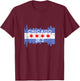 26.2 Mile Marathon Runner Chicago Flag Running Race Gift T-Shirt - T-Shirt | Maroon