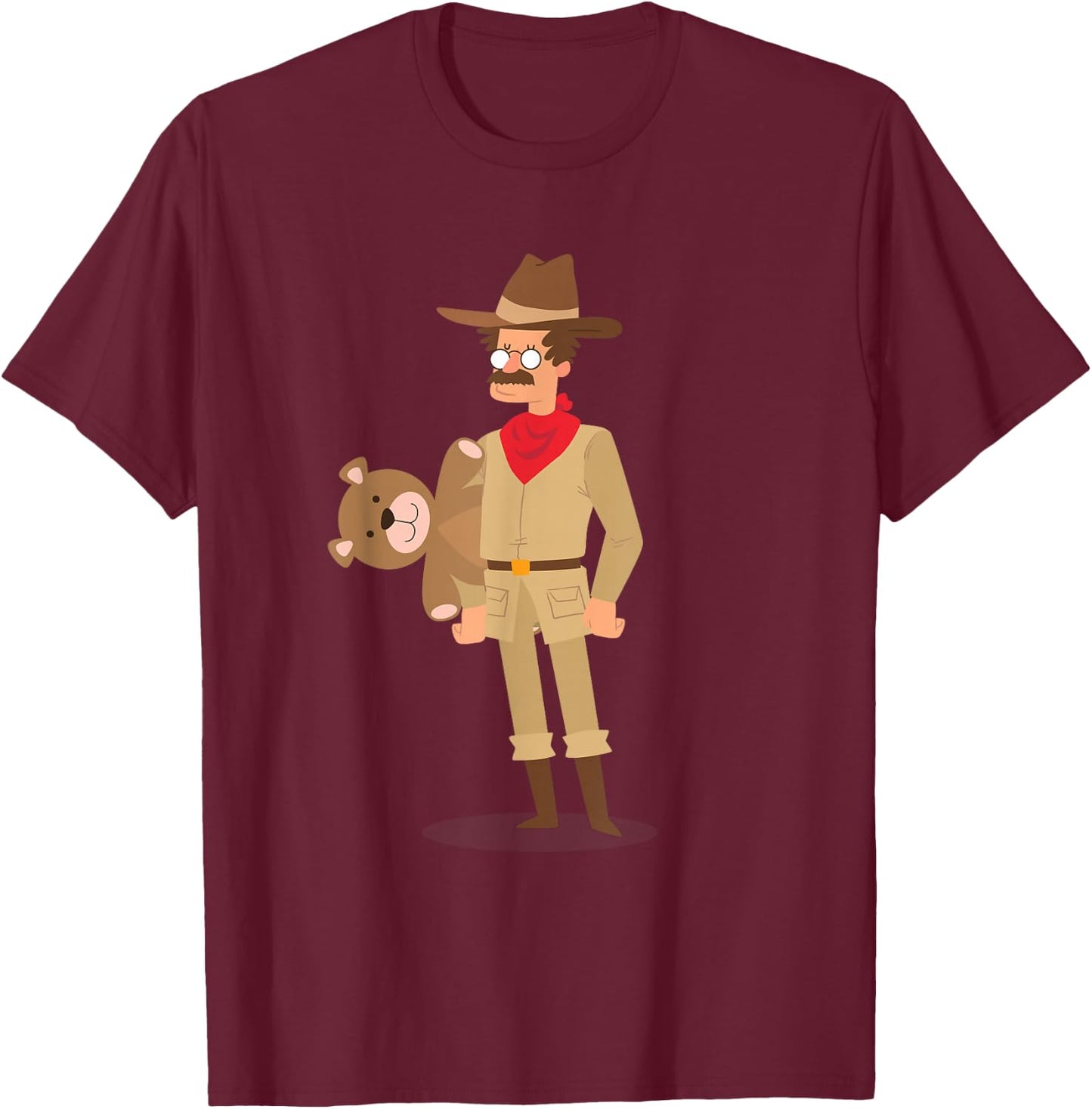 Teddy Roosevelt Shirt Teddy Bear T-Shirt - T-Shirt | Maroon