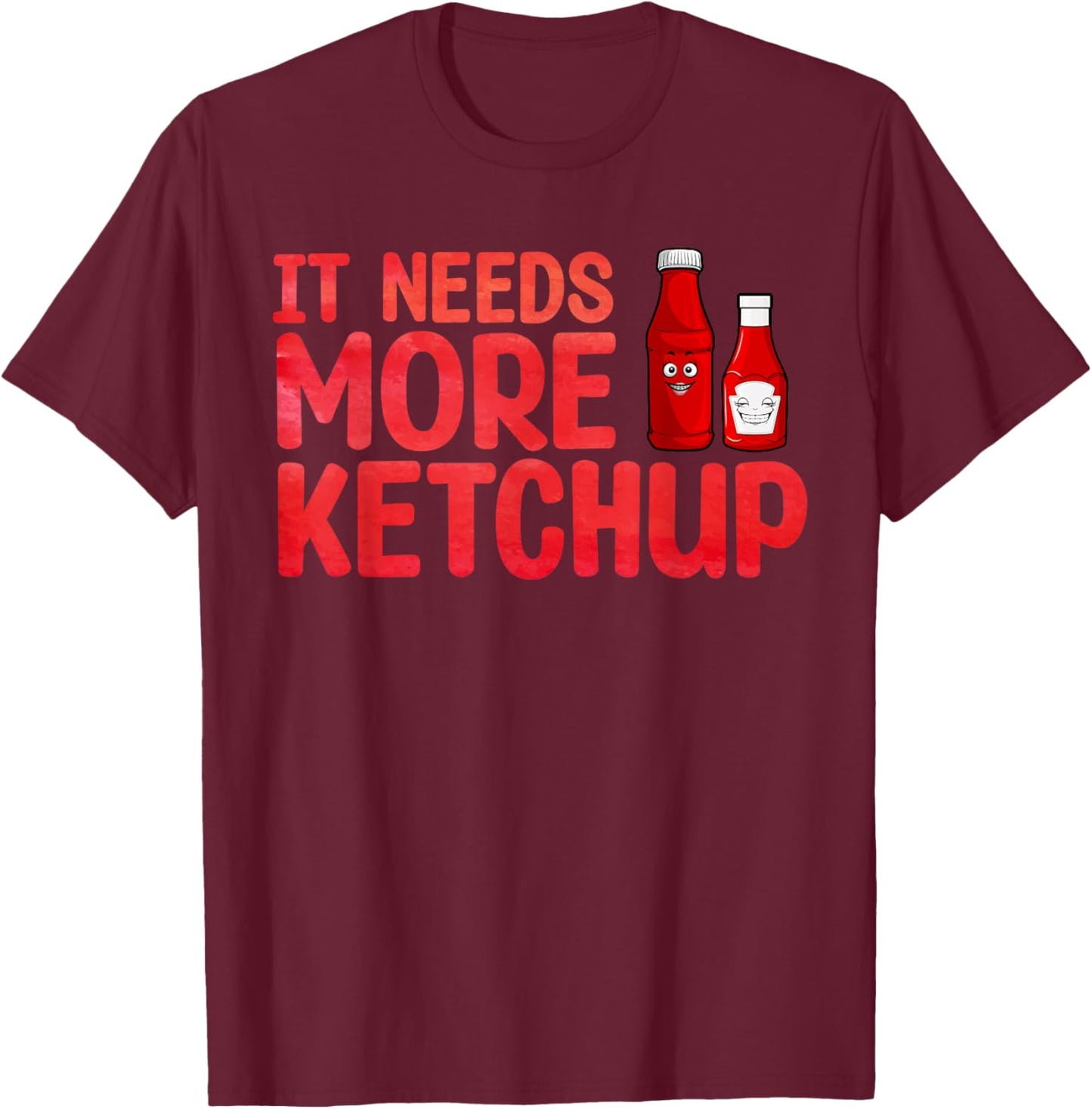 Cute Ketchup Design Women Kids Catsup Ketchup Lover T-Shirt - T-Shirt | Maroon