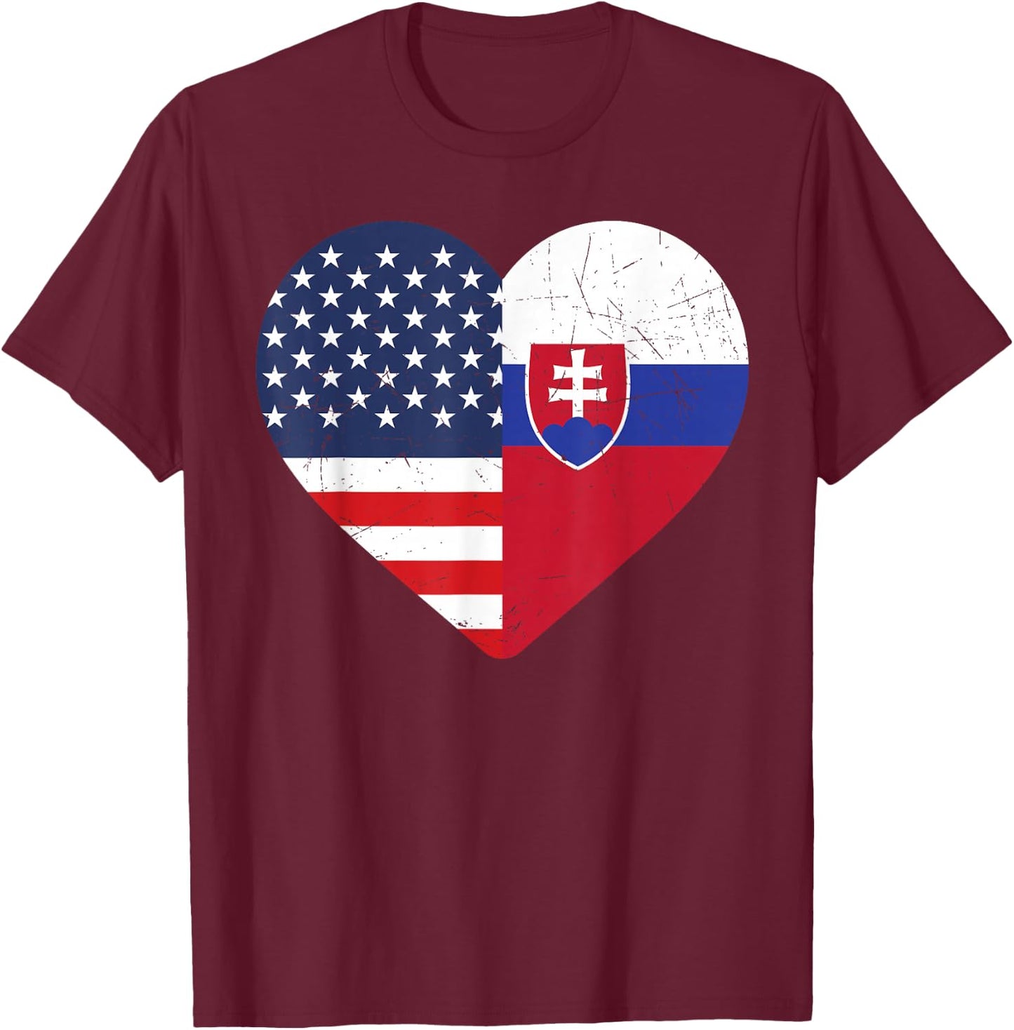 Slovak heritage USA Slovakia American Flag Slovak Flag T-Shirt - T-Shirt | Maroon