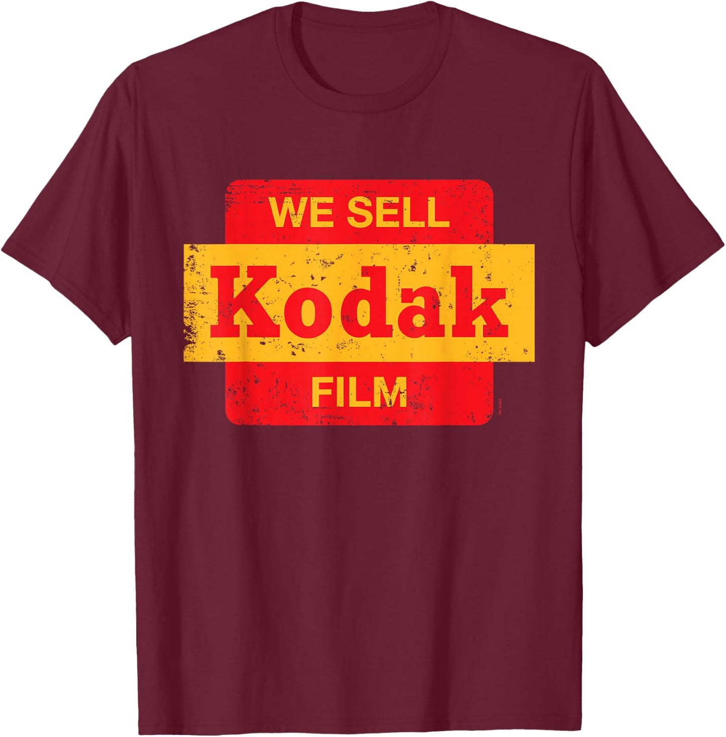Vintage 'We Sell Kodak Film' Retail Sign Design Small T-Shirt - T-Shirt | Maroon