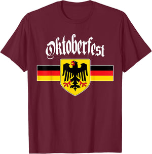 Oktoberfest German Coat of Arms T-Shirt - T-Shirt | Maroon