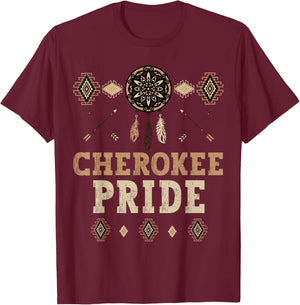 Cherokee Pride Native American Month Heritage Indigenous T-Shirt - T-Shirt | Maroon