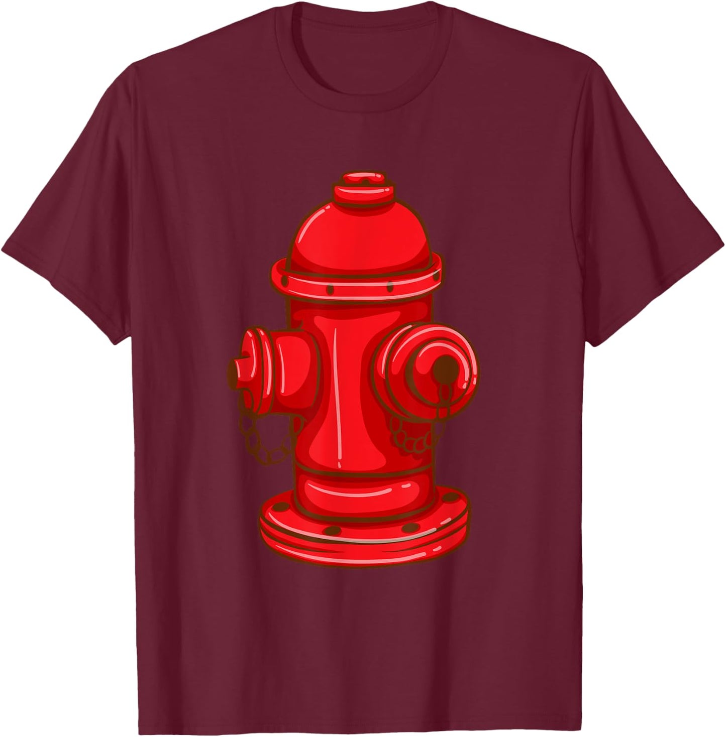 Fire Hydrant Shirt Funny Firefighter Firetruck Water Hose T-Shirt - T-Shirt | Maroon