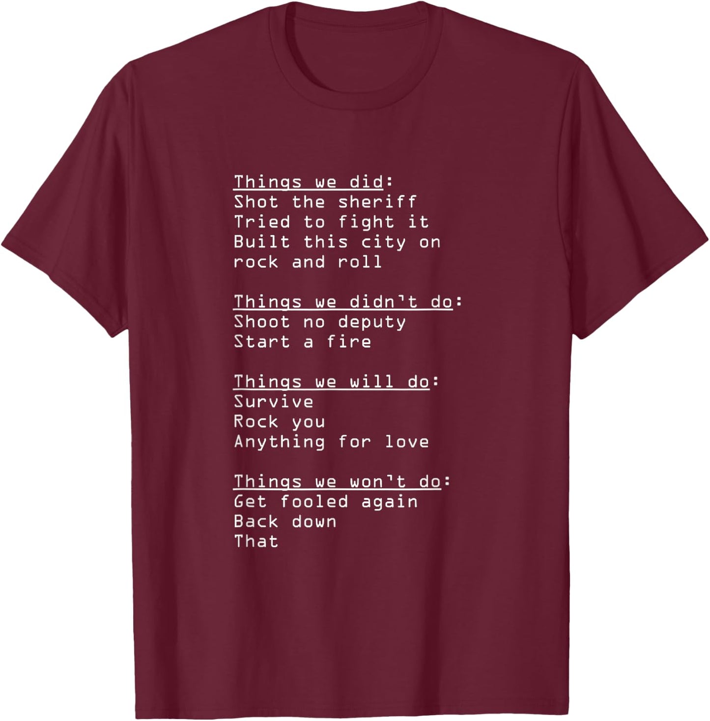Funny Lyrics Guess Hit Songs Music Humour T-Shirt - T-Shirt | Maroon