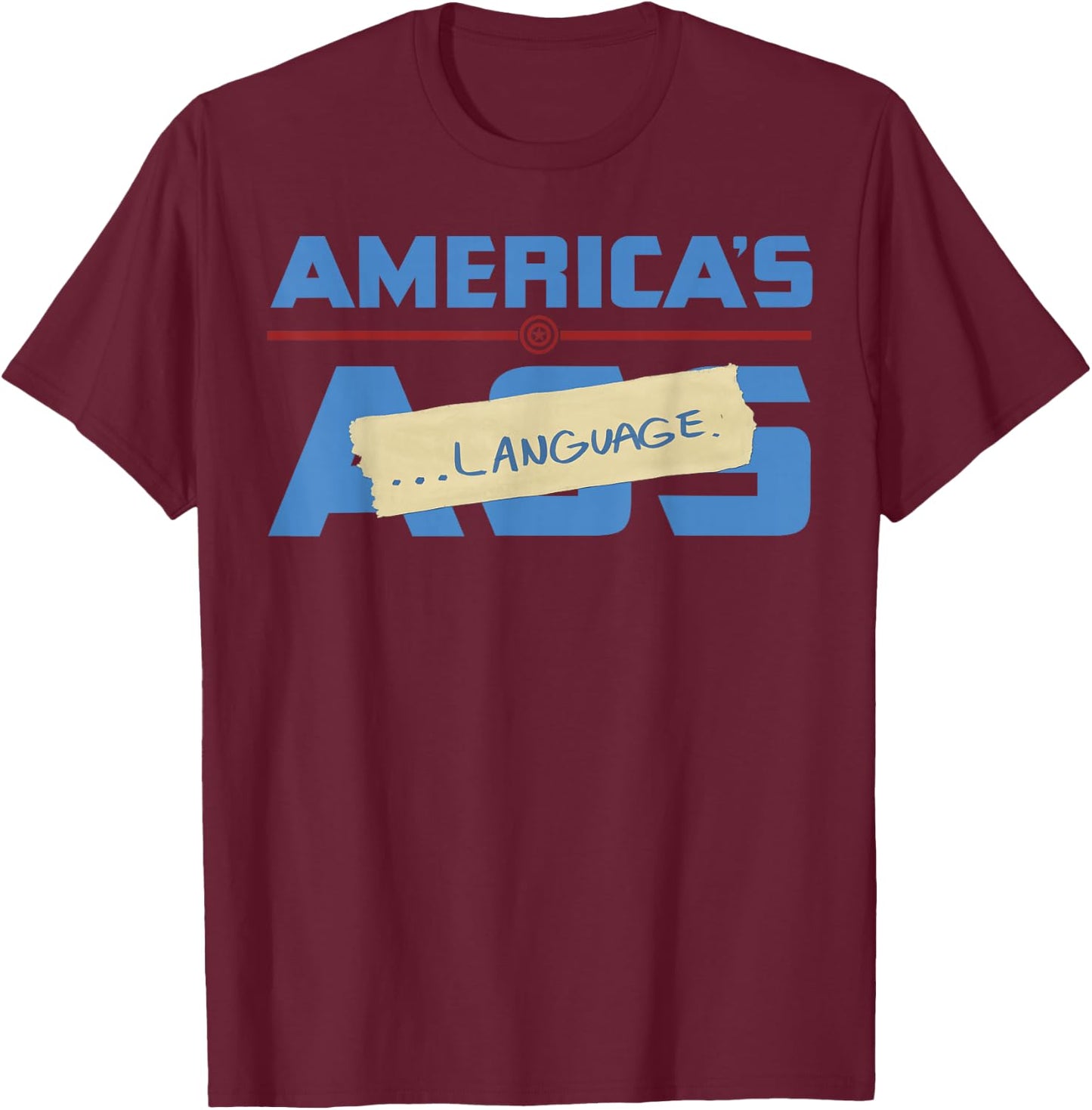 Marvel Avengers: Endgame Captain America America's Language T-Shirt - T-Shirt | Maroon