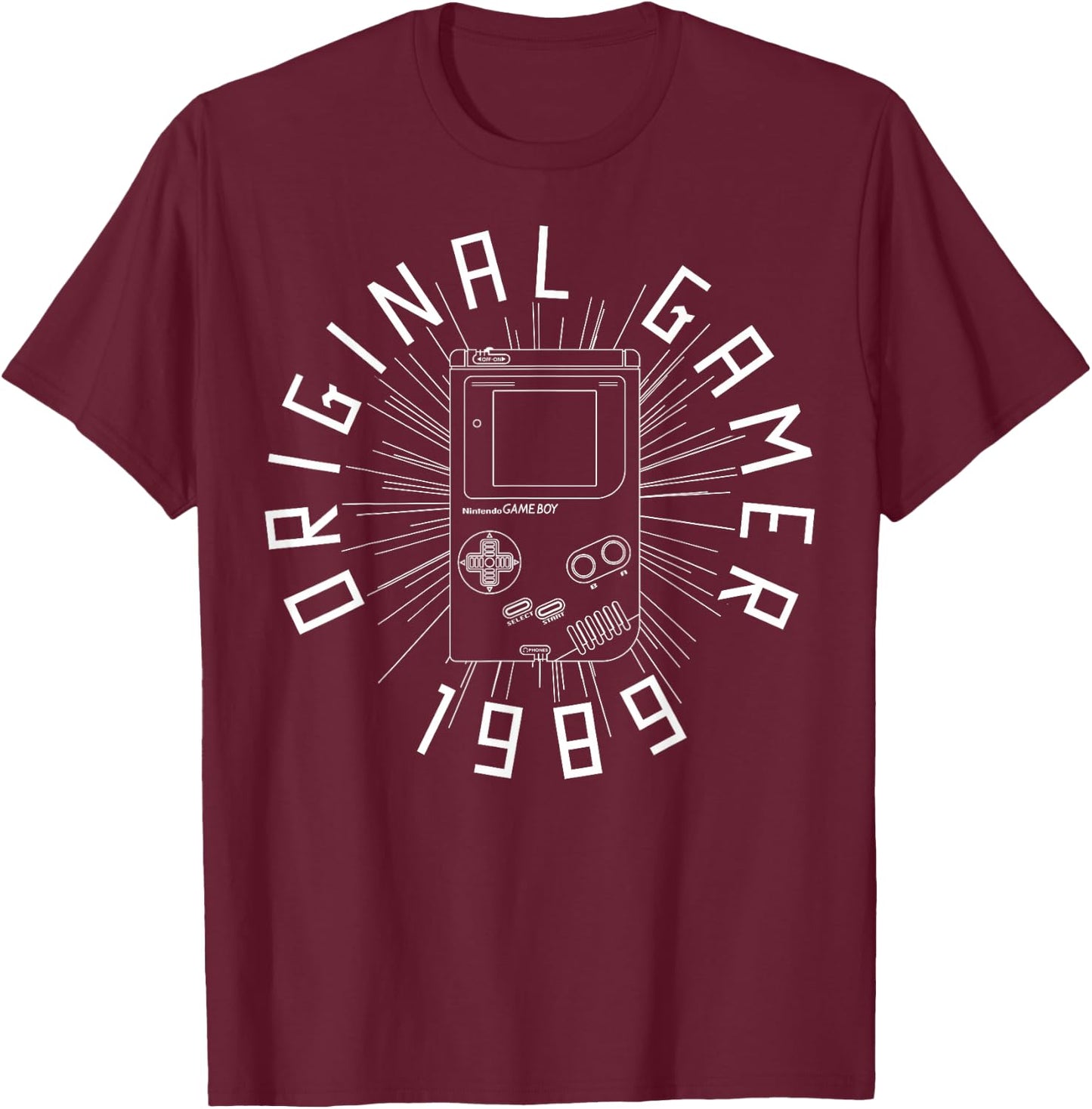 Nintendo Gameboy Original Gamer '89 Graphic T-Shirt - T-Shirt | Maroon