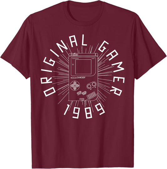 Nintendo Gameboy Original Gamer '89 Graphic T-Shirt - T-Shirt | Maroon
