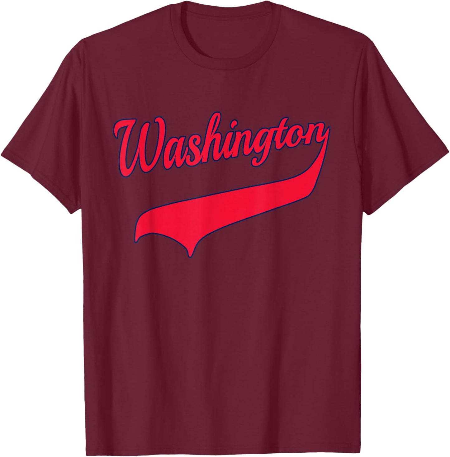 College University Style Washington National Baseball Sport T-Shirt - T-Shirt | Maroon