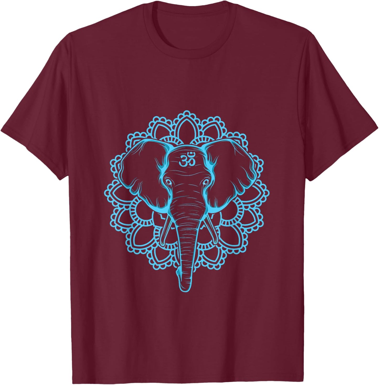 Om Ganesha Elephant T-Shirt - T-Shirt | Maroon