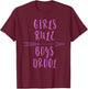 Funny witty gift ideas and tops Girls Rule, Boys Drool Anti-Valentine's Day Black Small Classic Fit Heather Grey Cotton Polyester Short Sleeve T-Shirt - T-Shirt | Maroon