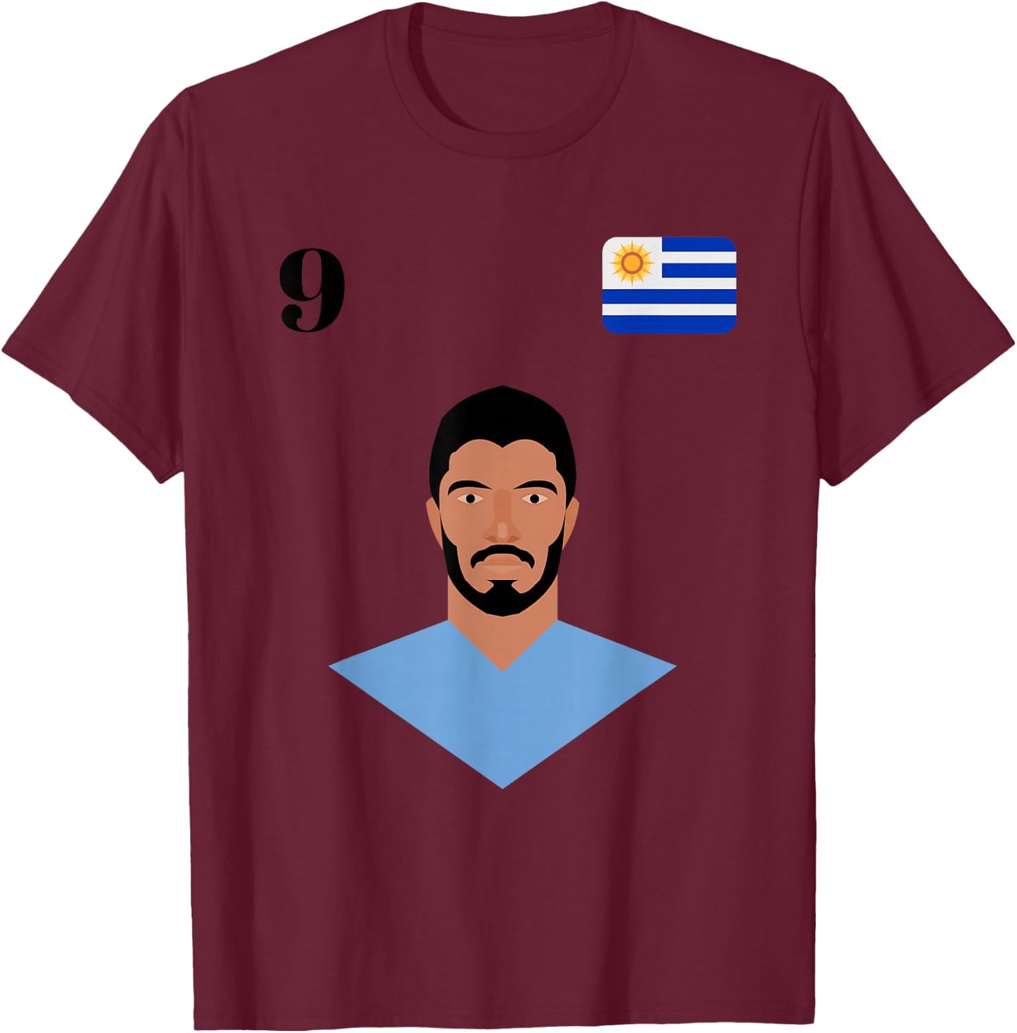 Uruguay Foot Jersey Shirt 2018 Suarez World Soccer Men Women T-Shirt - T-Shirt | Maroon