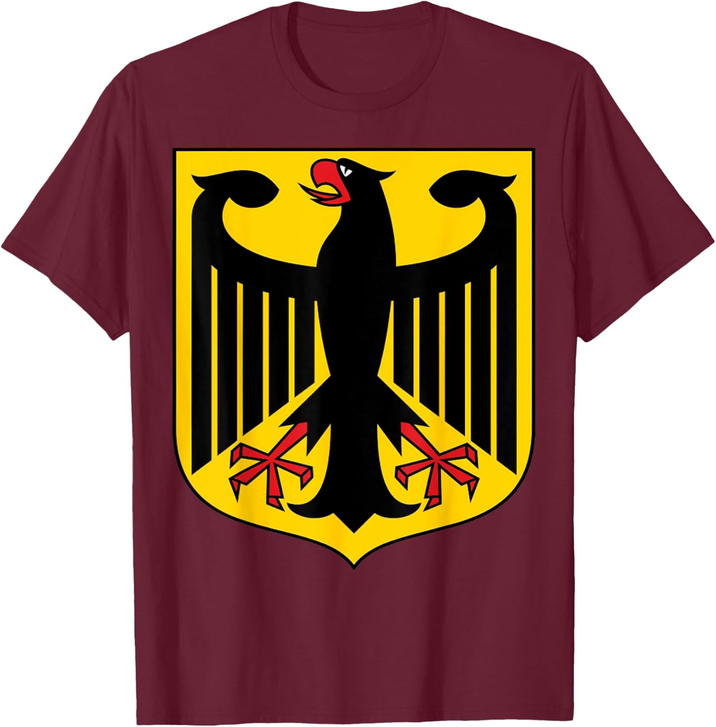 Deutschland Eagle Emblem of Germany T-Shirt - T-Shirt | Maroon