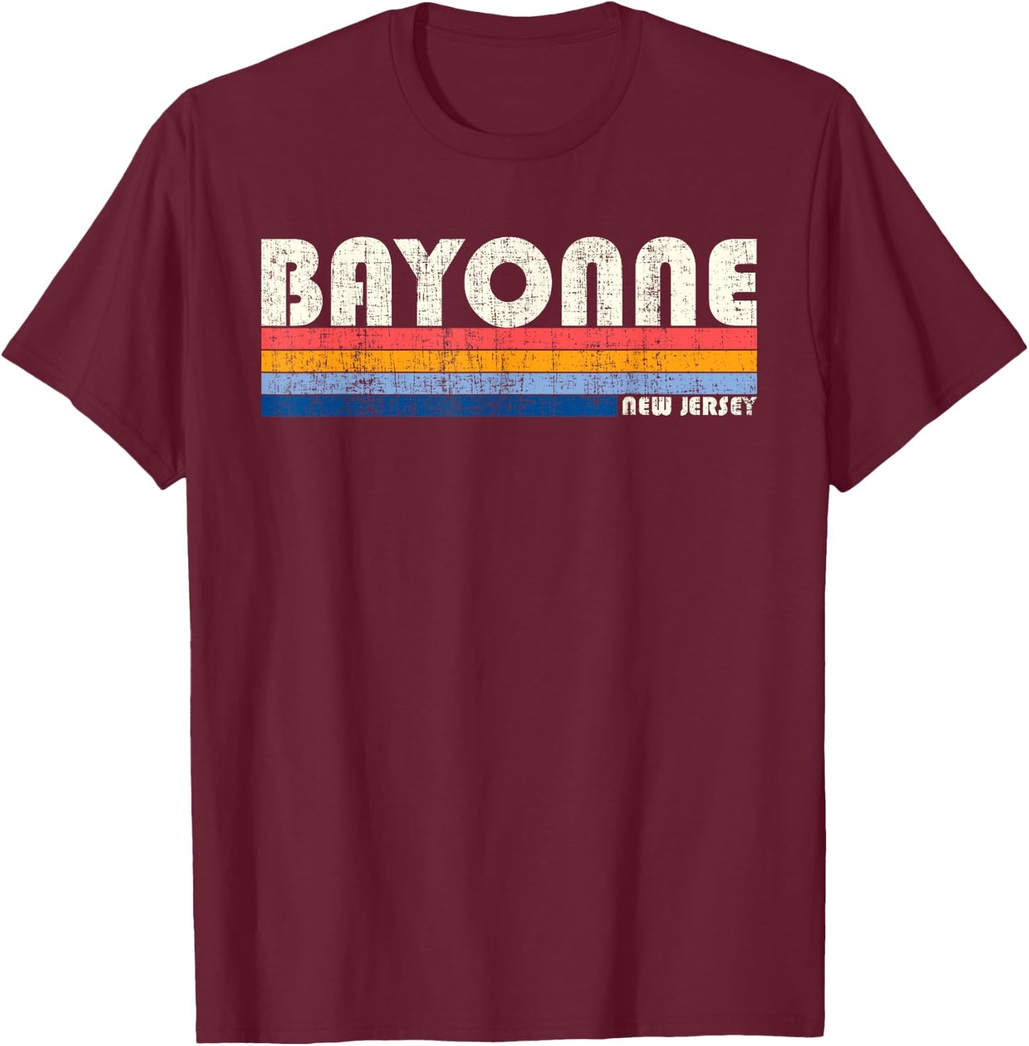 Vintage 70s 80s Style Bayonne NJ T-Shirt - T-Shirt | Maroon