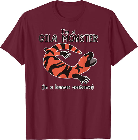 Gila Monster Costume Funny Halloween Graphic T-Shirt - T-Shirt | Maroon