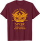 Utopia Sport Roman Shop Roma Invicta SPQR Roman Eagle Strength and Honor T-Shirt - T-Shirt | Maroon