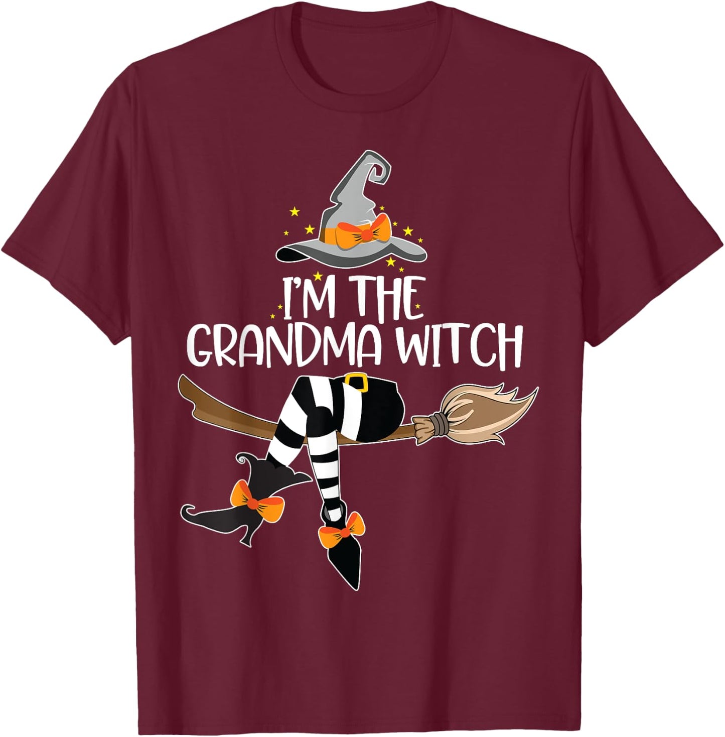 Im the Grandma Witch Shirt Halloween Matching Group Costume T-Shirt - T-Shirt | Maroon