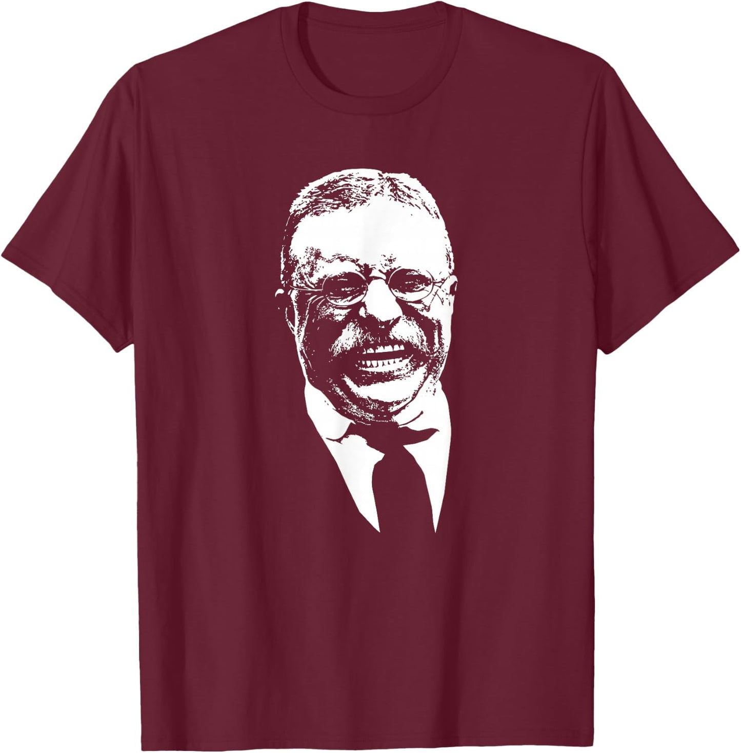 Smiling Teddy Roosevelt T-Shirt - T-Shirt | Maroon