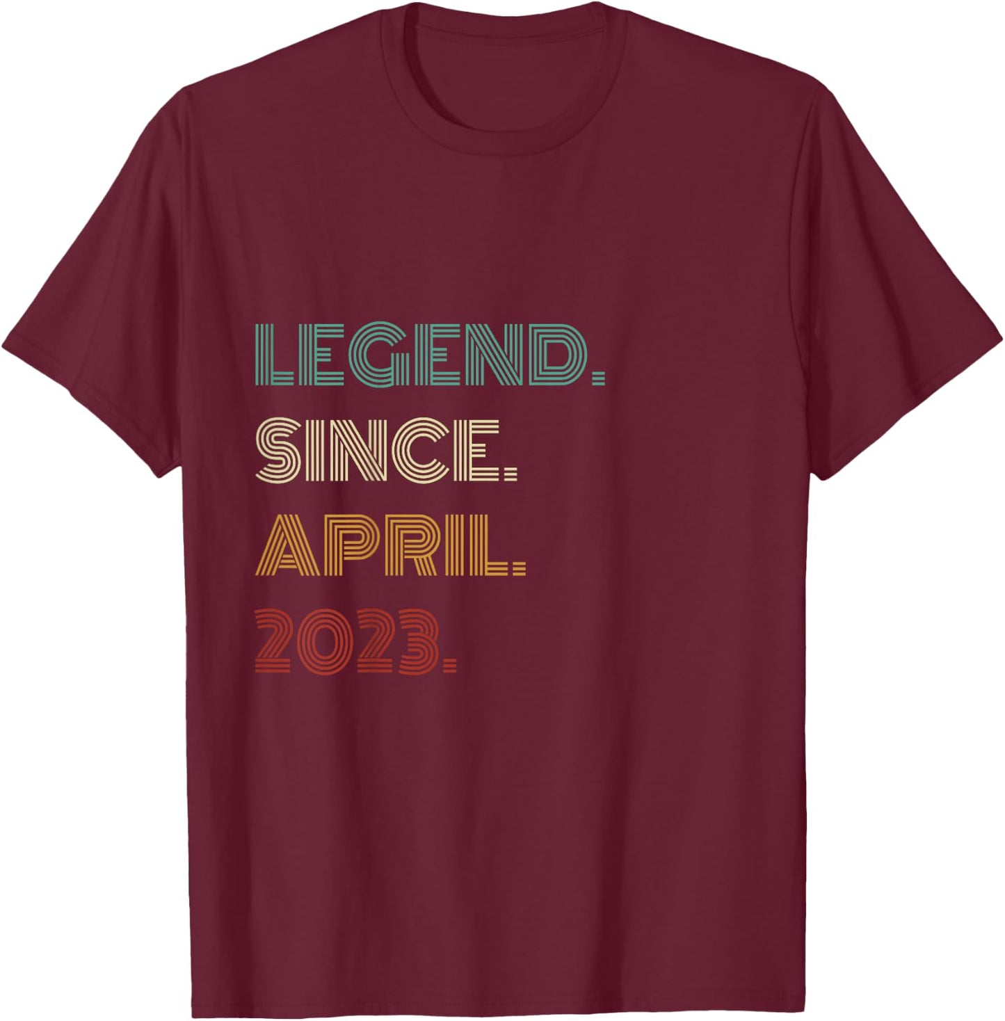 3 Years Old Legend Since April 2023 3rd Birthday T-Shirt - T-Shirt | Maroon