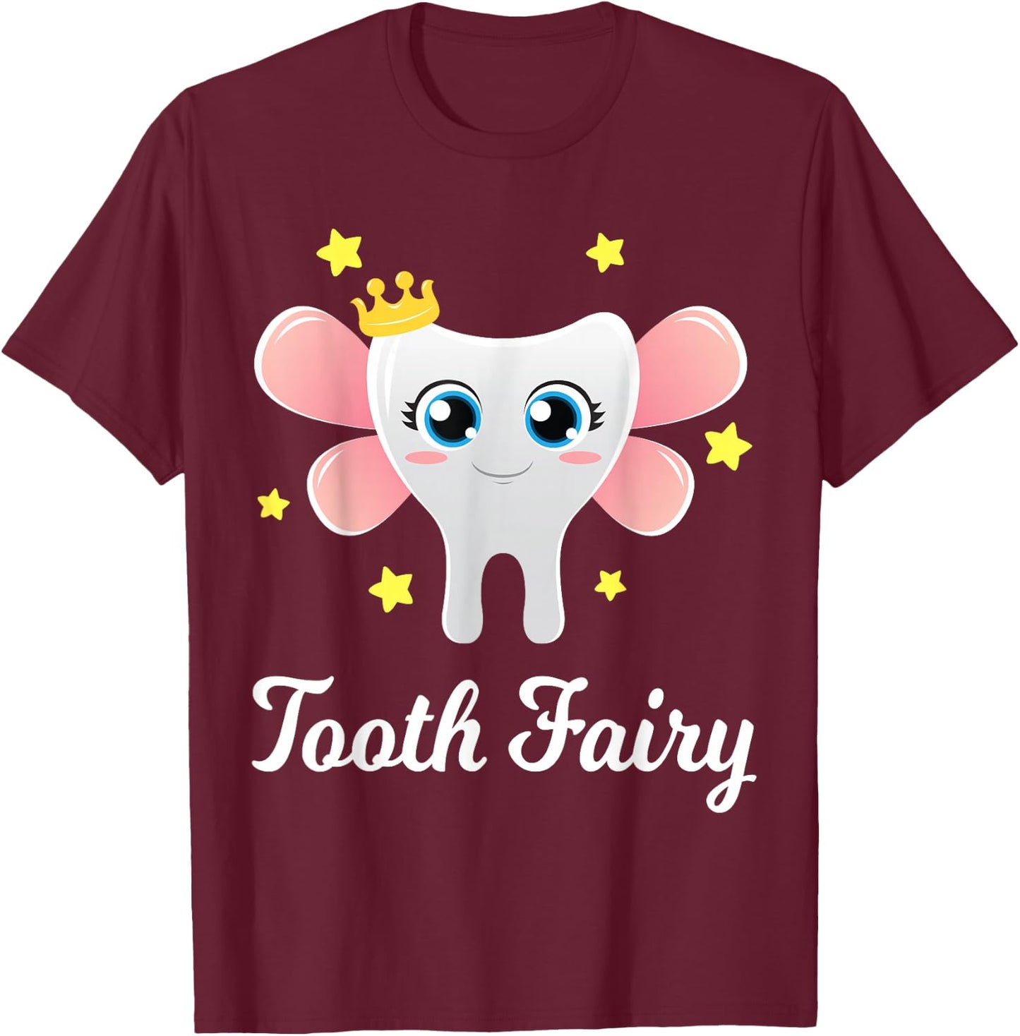 Tooth Fairy Shirt Funny Halloween Costume Gift Dentist Girl T-Shirt - T-Shirt | Maroon