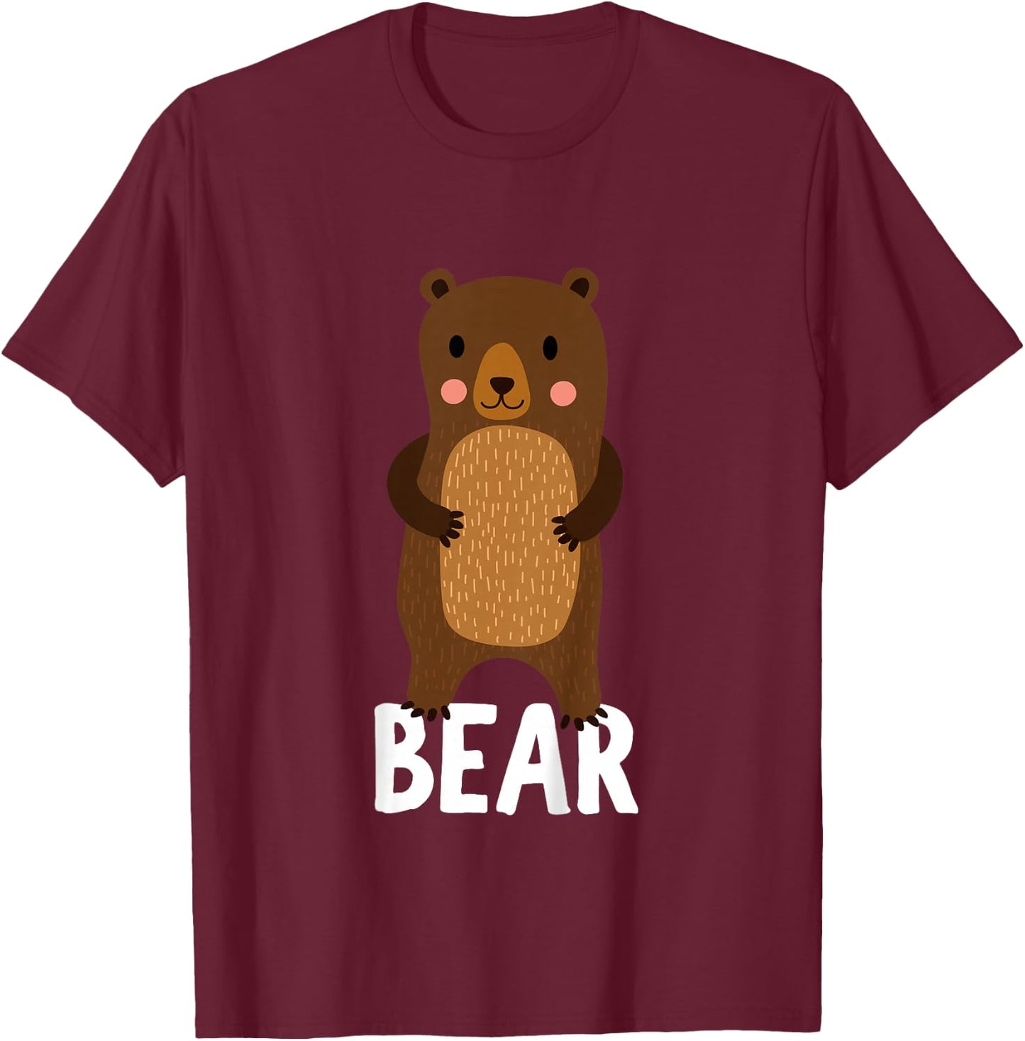 Kids Bear Shirt for Boys Or Girls | Cute Bear Gift T-Shirt - T-Shirt | Maroon