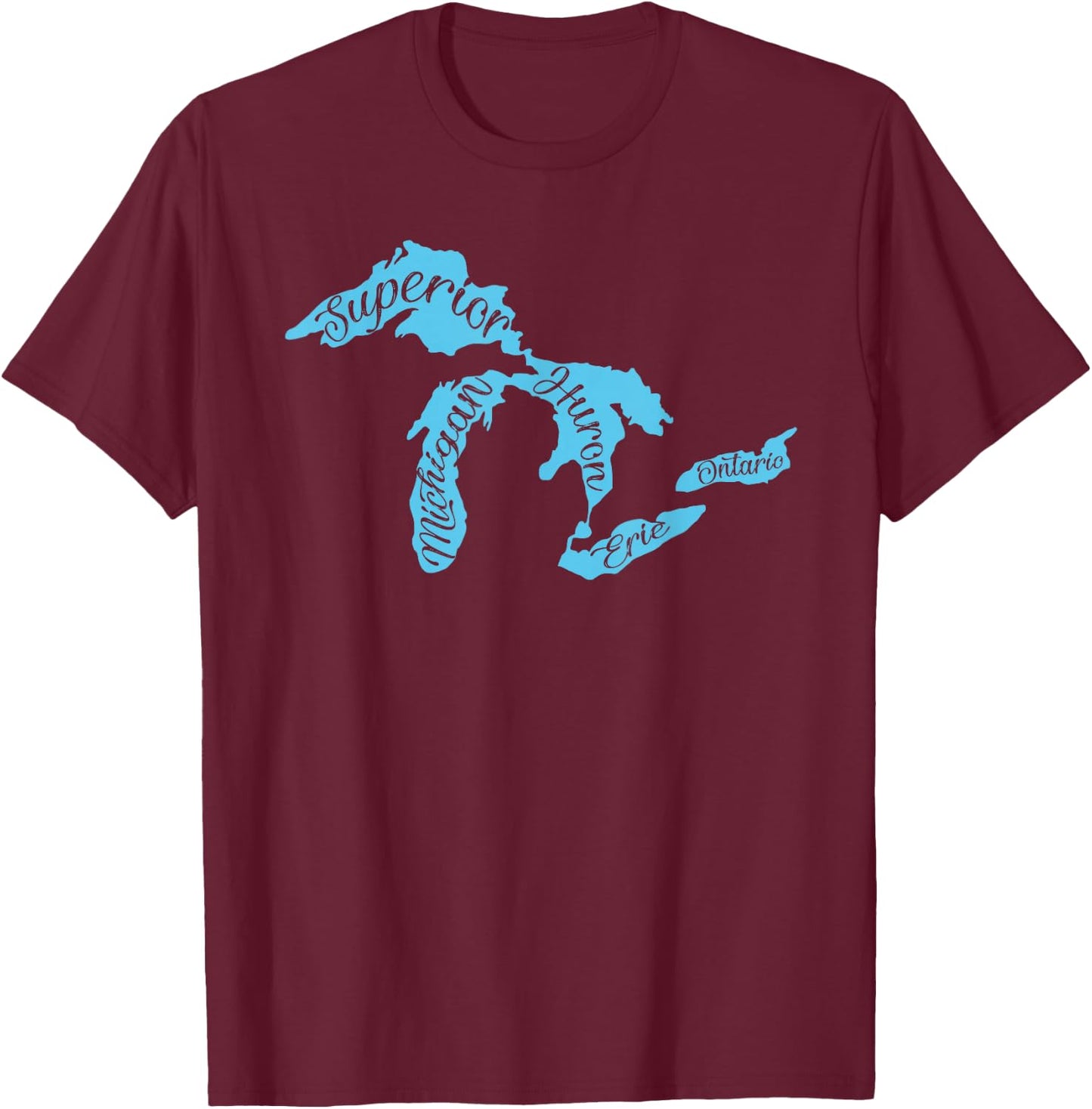 Great Lakes Michigan Detroit Michigan Great Lakes T-Shirt - T-Shirt | Maroon
