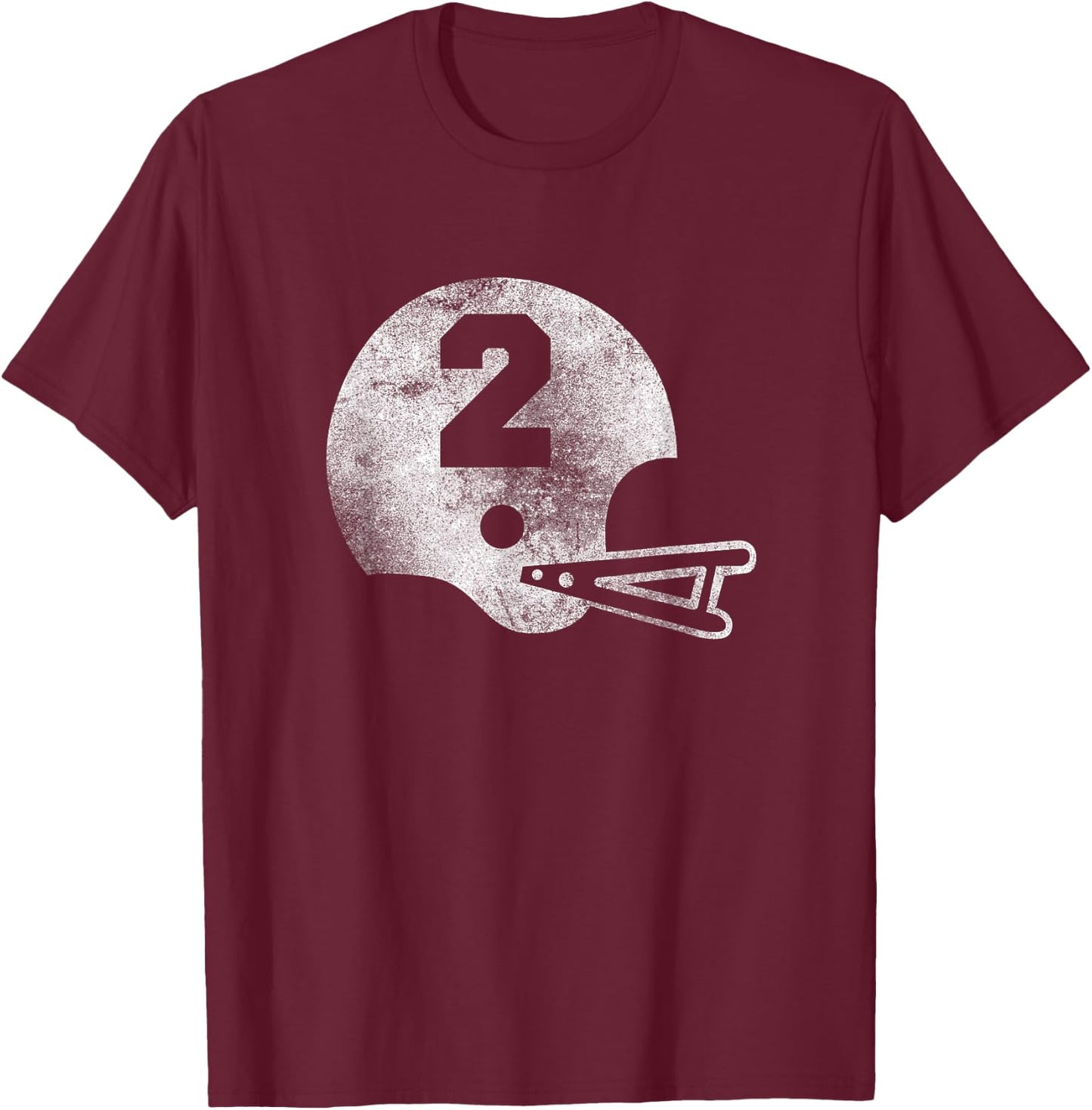 Vintage Football Jersey Number 2 Player Number T-Shirt - T-Shirt | Maroon