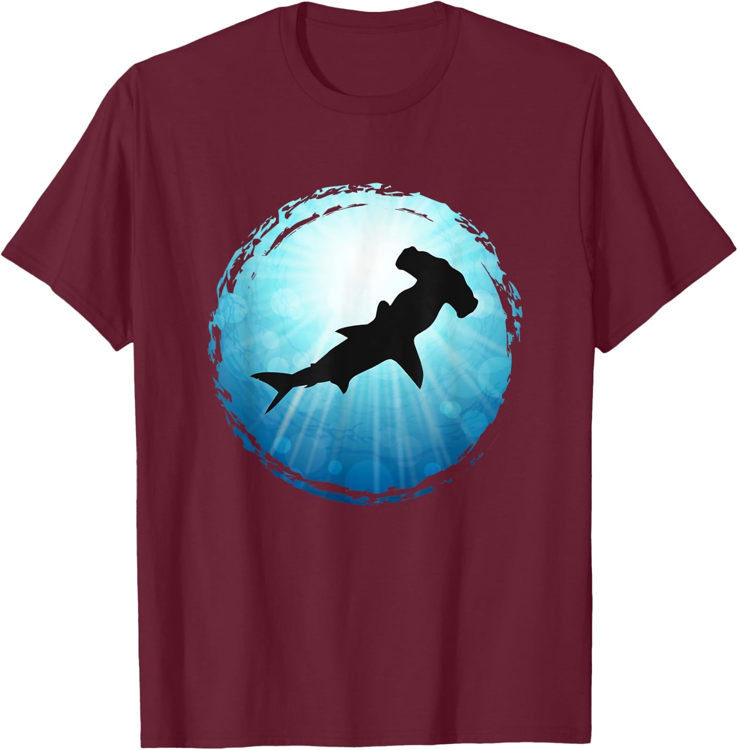Hammerhead Shark blue Ocean Scuba Diving Freediving T-Shirt - T-Shirt | Maroon