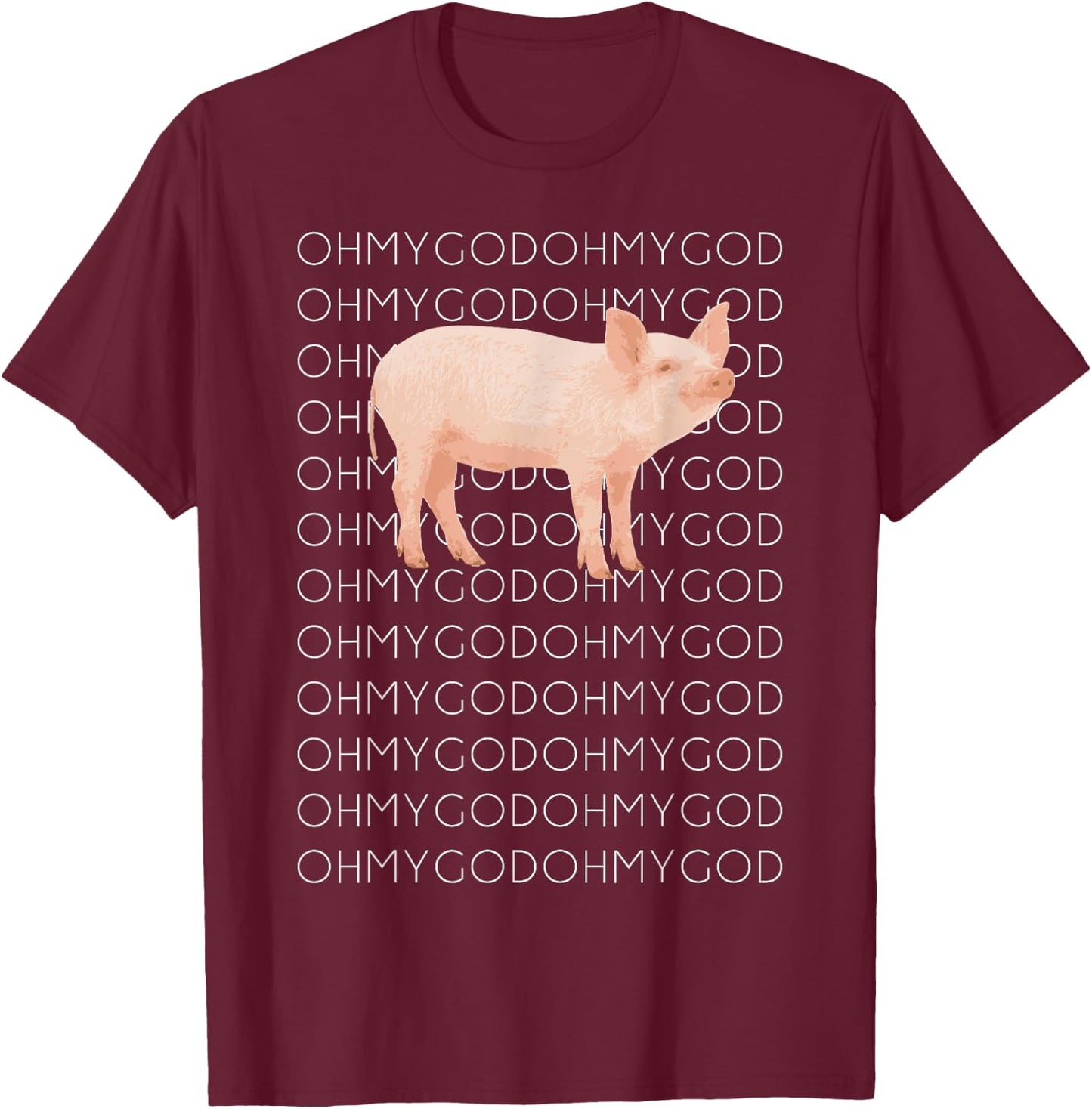 Shane Dawson Oh My God Pig T-Shirt - T-Shirt | Maroon