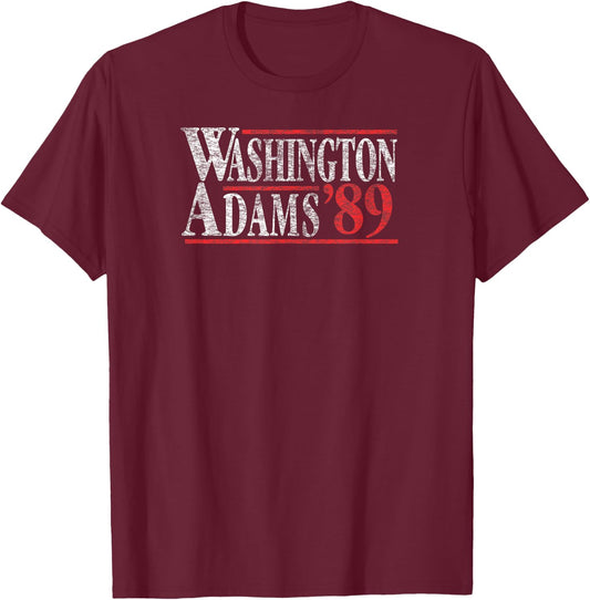 Washington Adams 89 Patriotic Retro Vintage Distressed Shirt T-Shirt - T-Shirt | Maroon