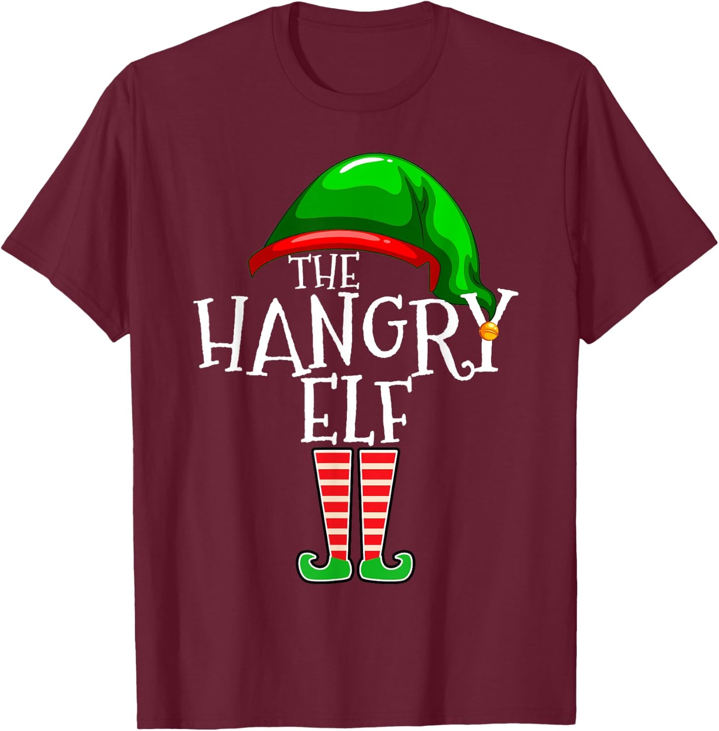 The Hangry Elf Family Matching Group Christmas Funny T-Shirt - T-Shirt | Maroon