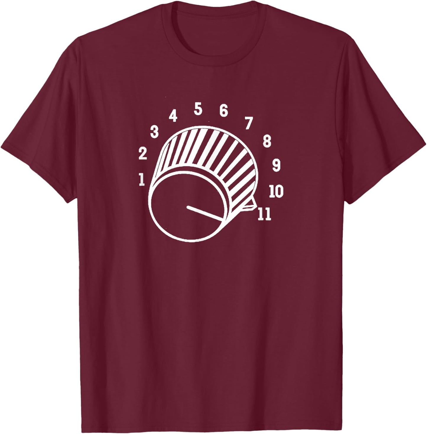 Crank It Up Crazy Guitar Player High Strung Goes to Eleven T-Shirt - T-Shirt | Maroon