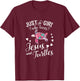 Just A Girl Who Loves Jesus And Turtles T Shirt Farmer Lover T-Shirt - T-Shirt | Maroon